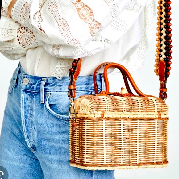 Ulla Johnson Handbags - RARE Ulla Johnson Priska Lunchbox In Natural Beaded Strap NWT With Dust Bag/Box